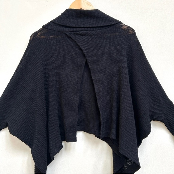 Free People Beach Traveler Cowl Neck Pullover Split Back Top in Black, Size XS - Picture 6 of 7
